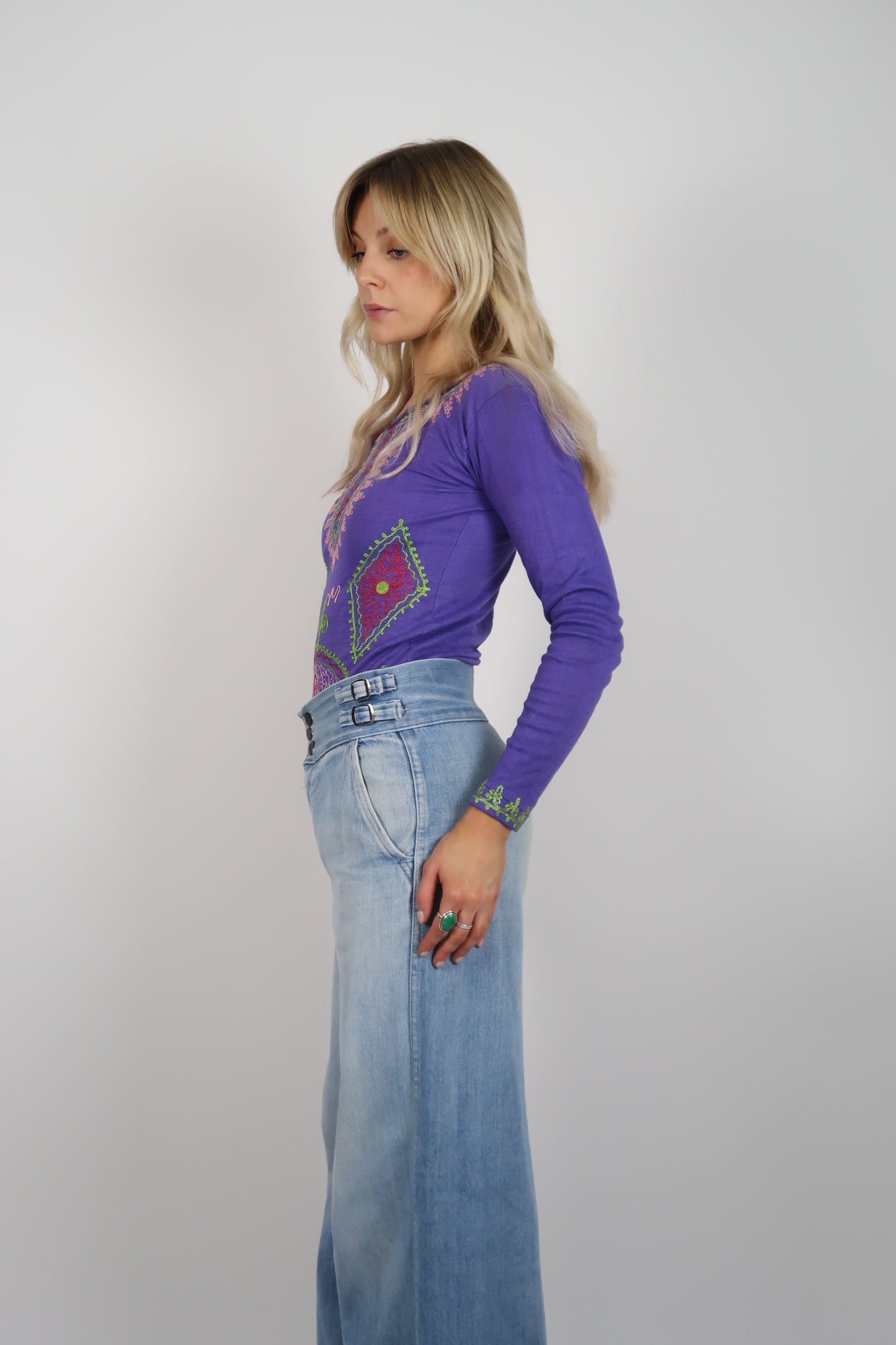 Early 1970s hippie embroidered top