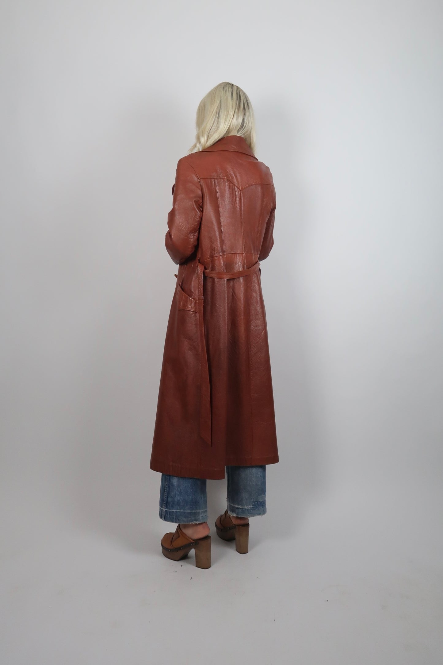 1970s leather trench coat