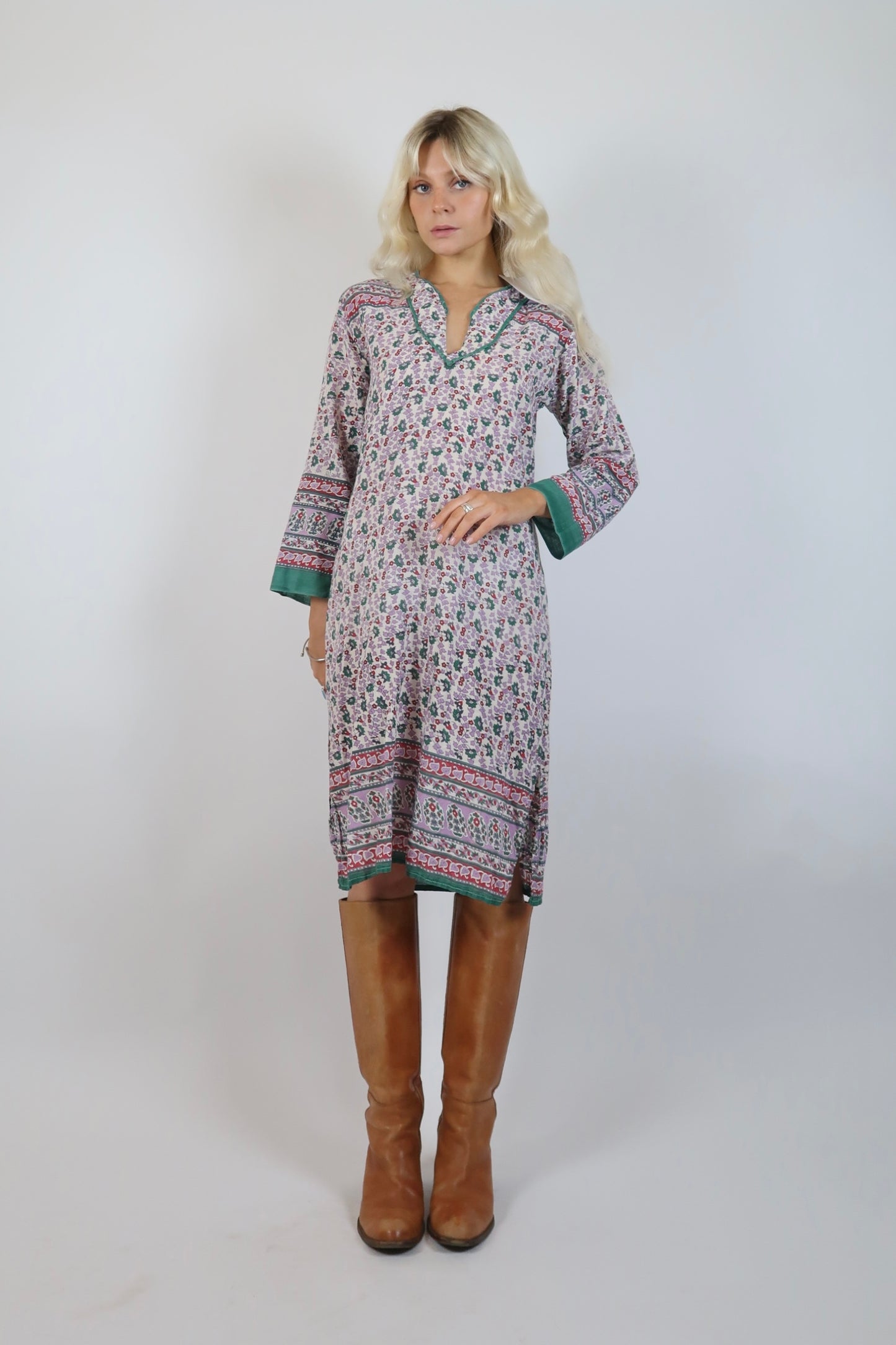 1970s Indian cotton midi dress