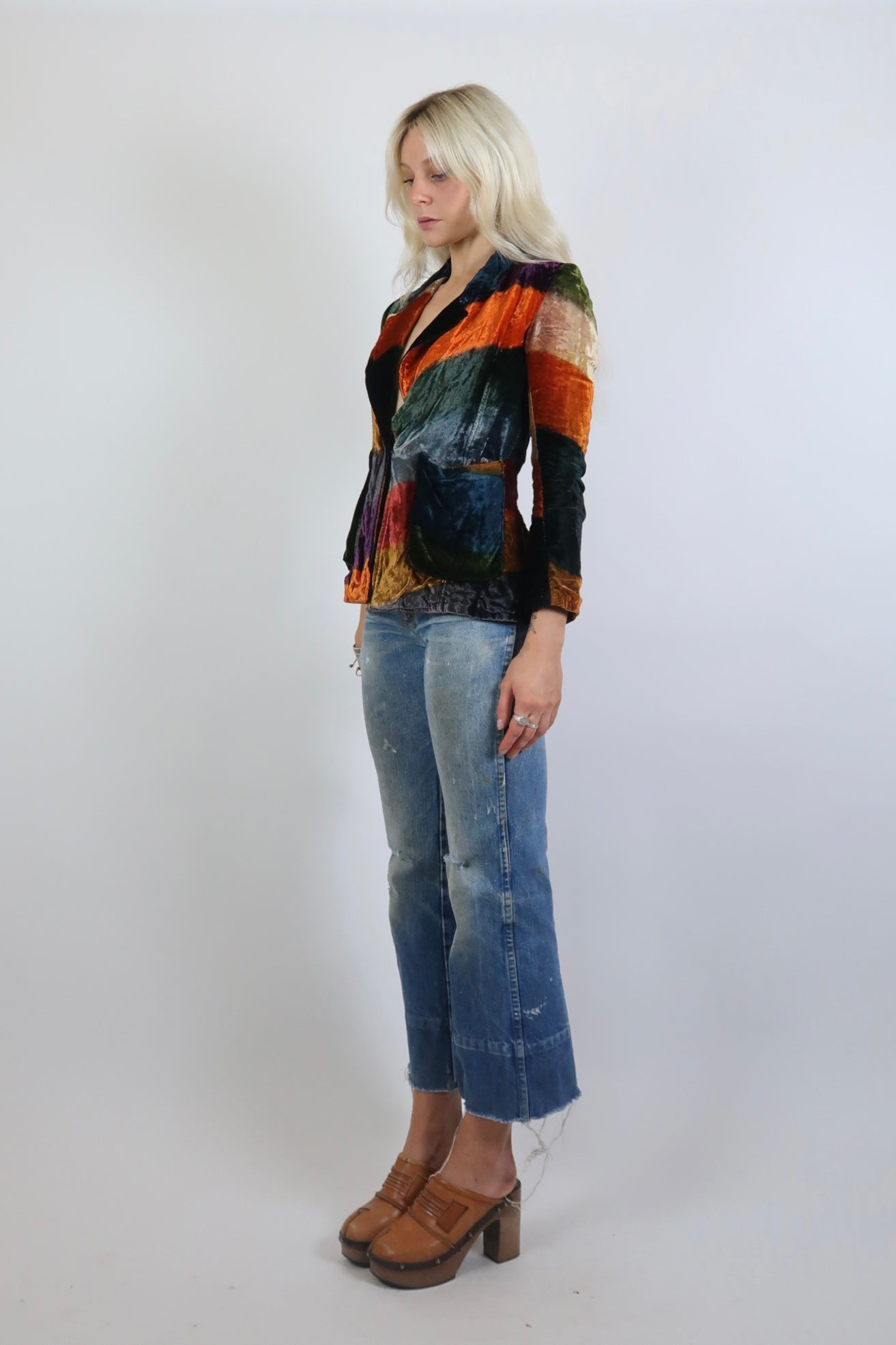 Late 60s early 70s velvet patchwork blazer