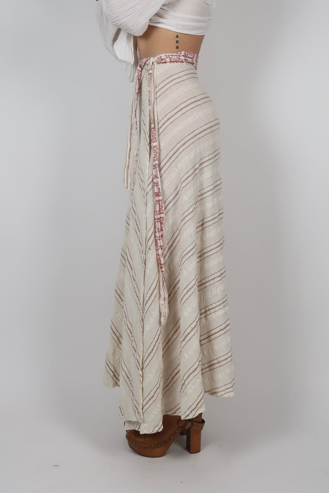 1970s indian cheesecloth wrap skirt
