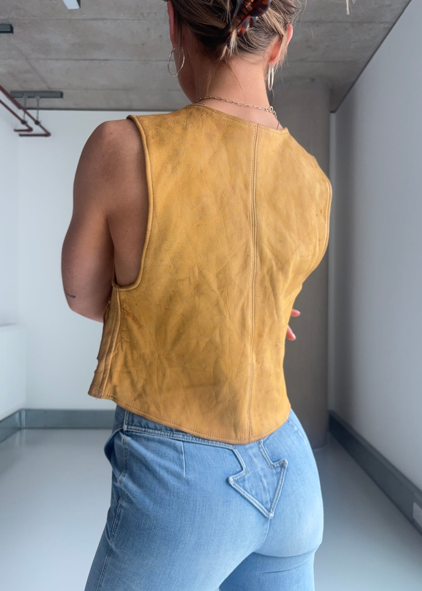 70s leather waistcoat