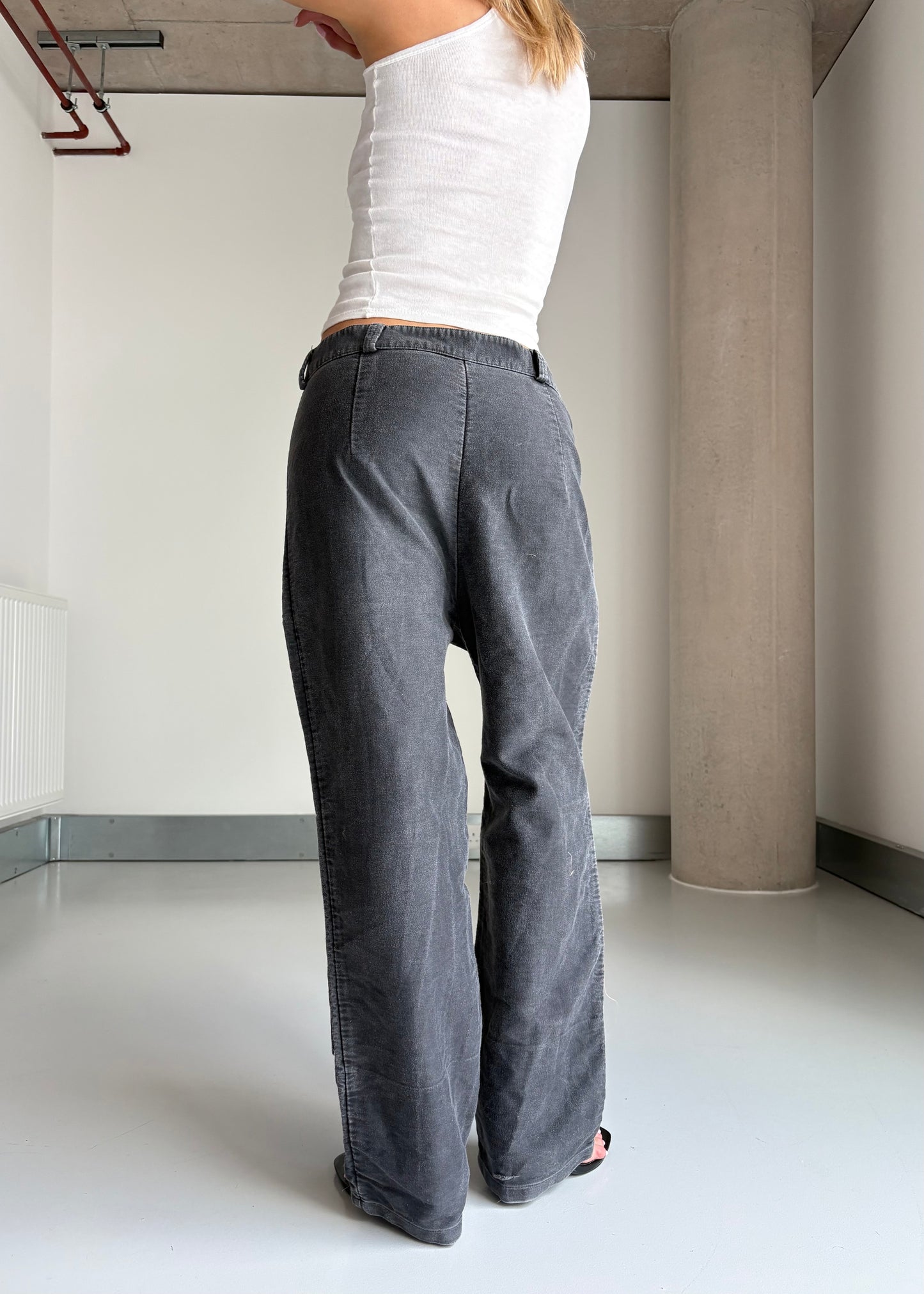 50s black mole skin pants