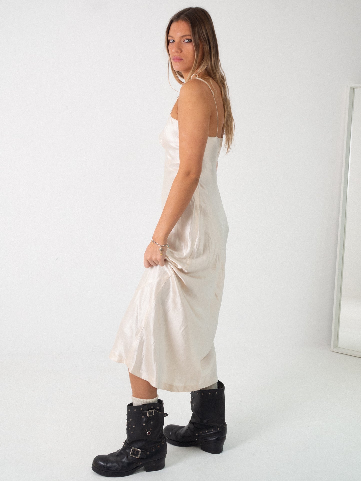30S/40S CHAMPAGNE SILK DRESS