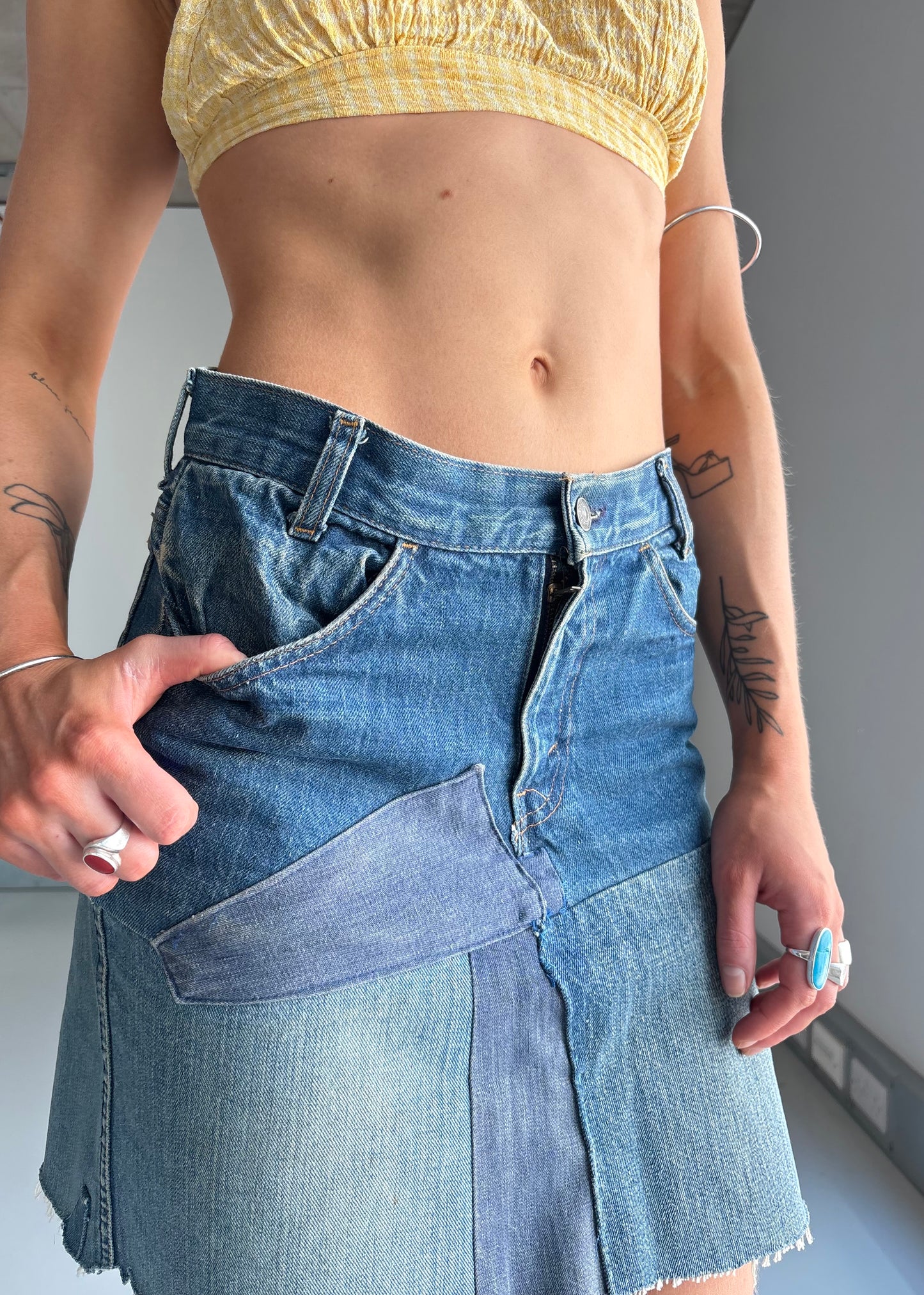LEVIS PATCHED DENIM SKIRT