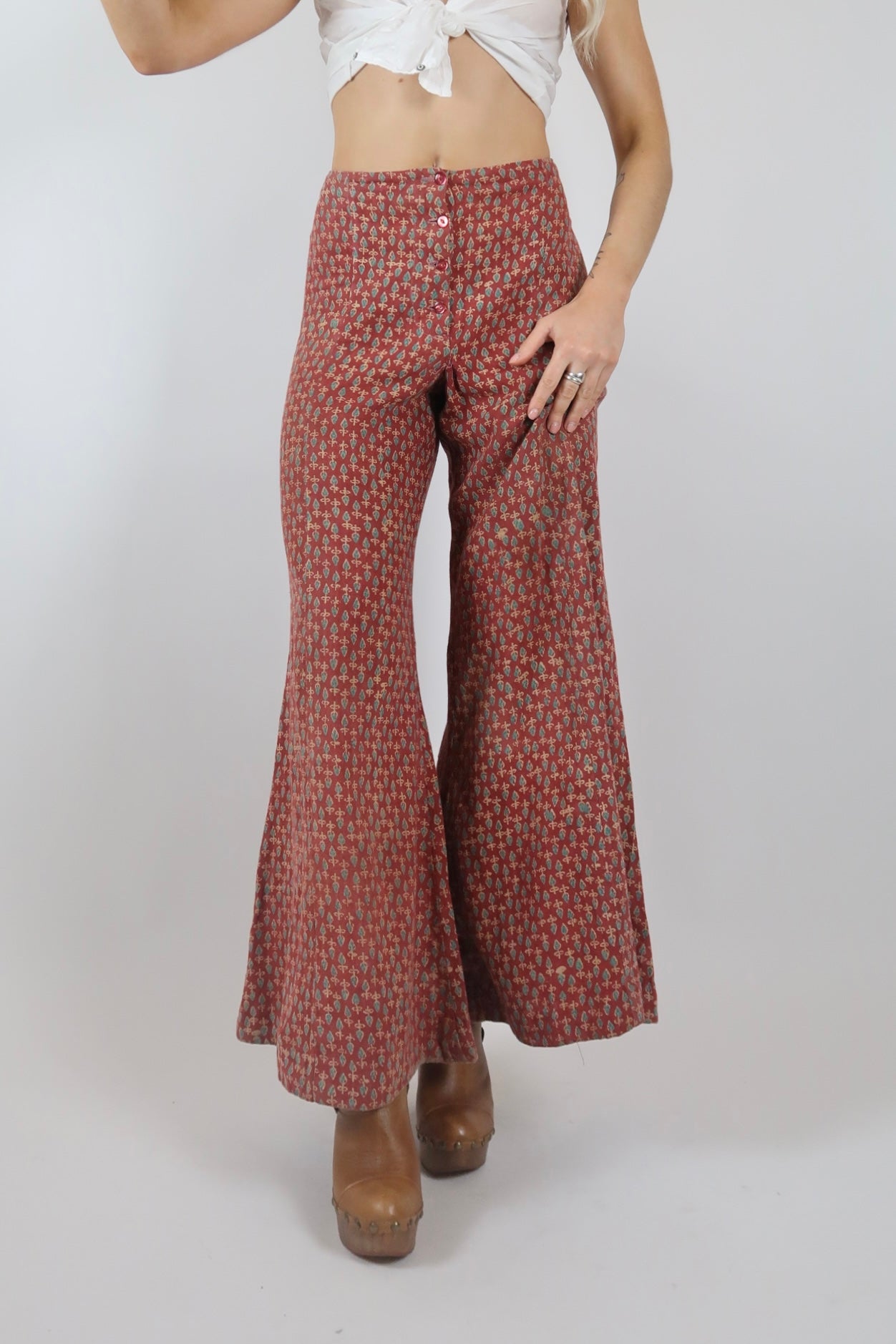 1970s Indian cotton flares