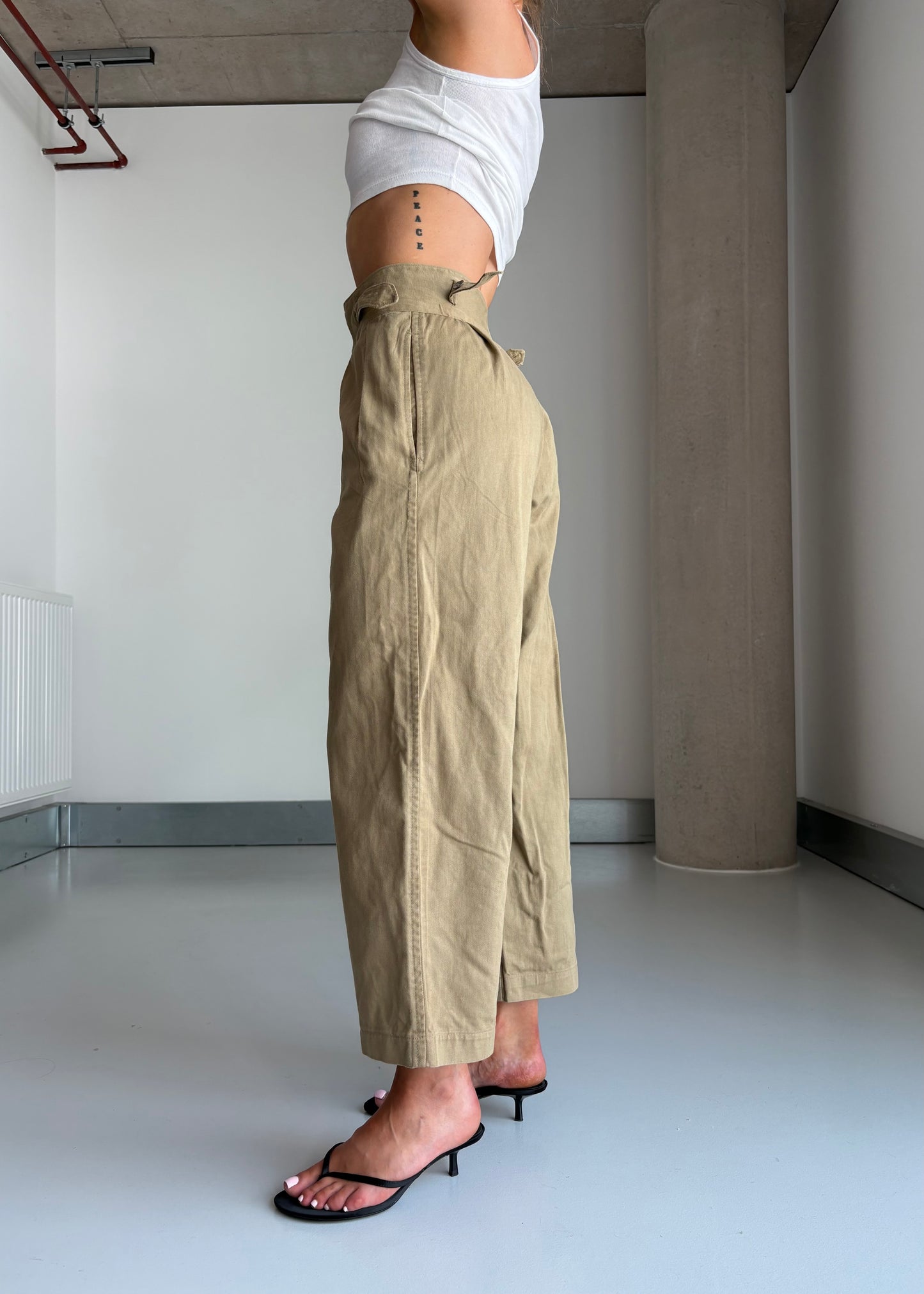 1940S INDIAN ARMY PANTS CROPPED