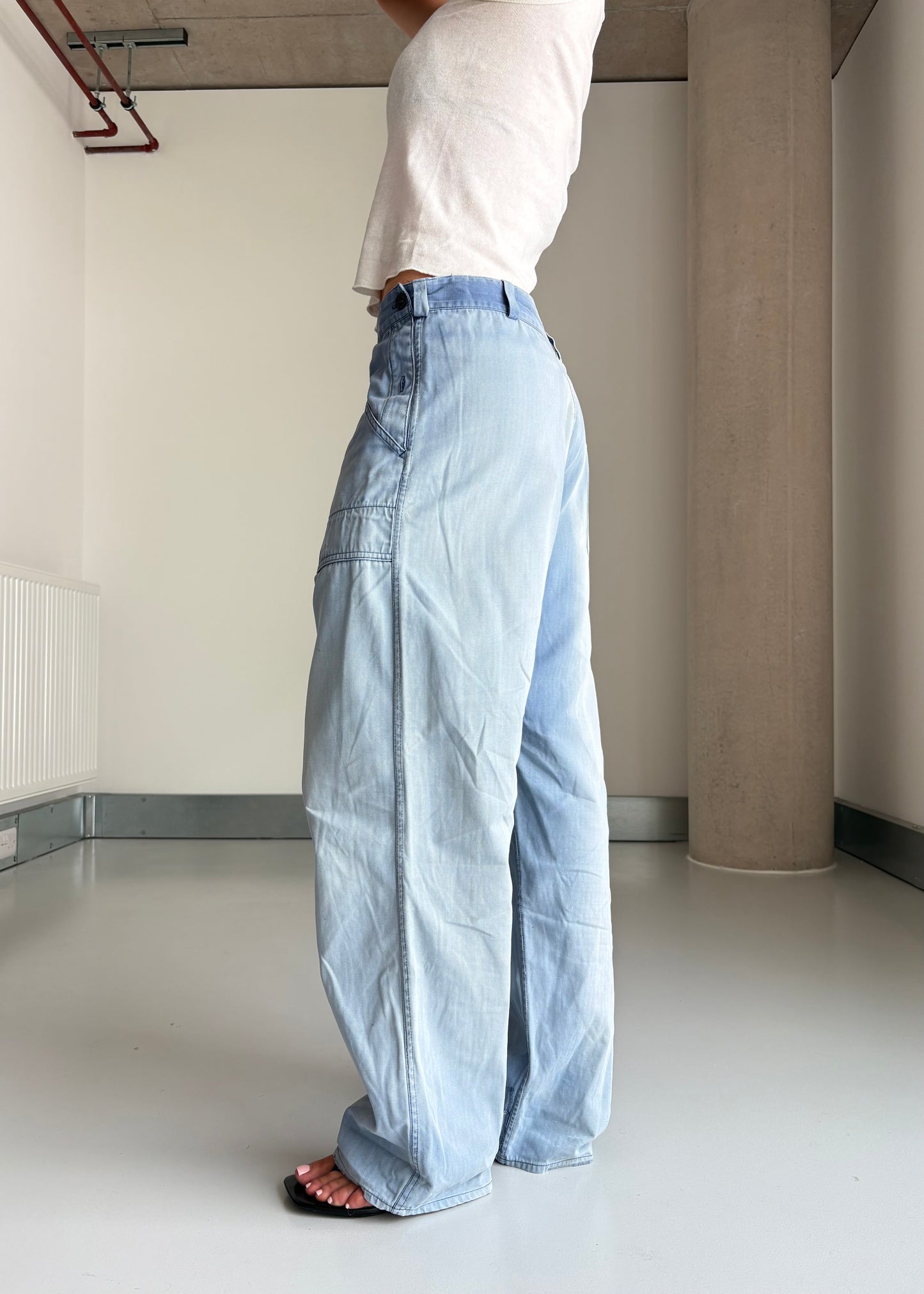 FADED BLUE WORK WEAR PANTS