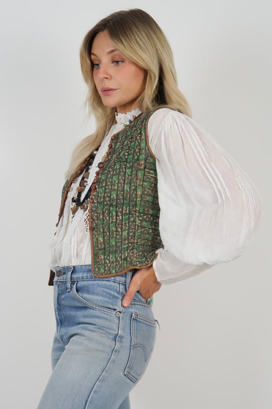 1970s Anohki block print waistcoat
