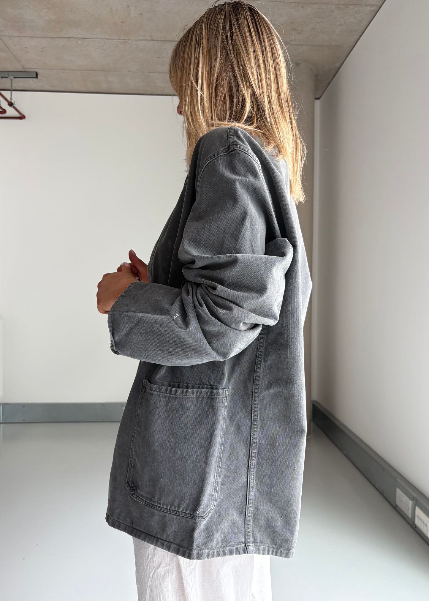 Washed black chore jacket