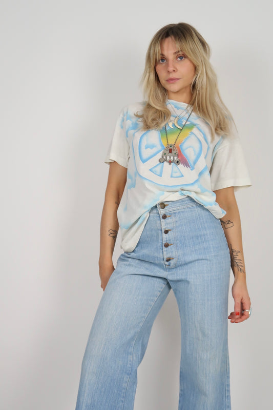 80s peace airbrush graphic tee