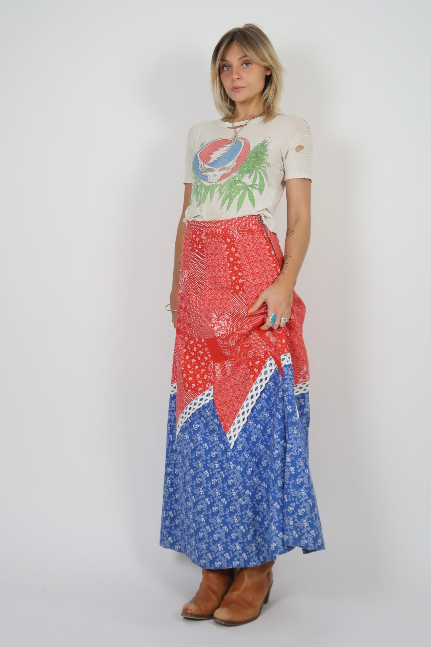 1970s cotton maxi skirt