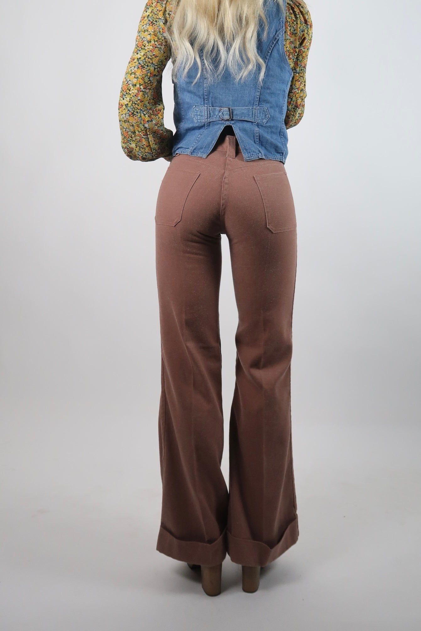 His and hers label 70s flares