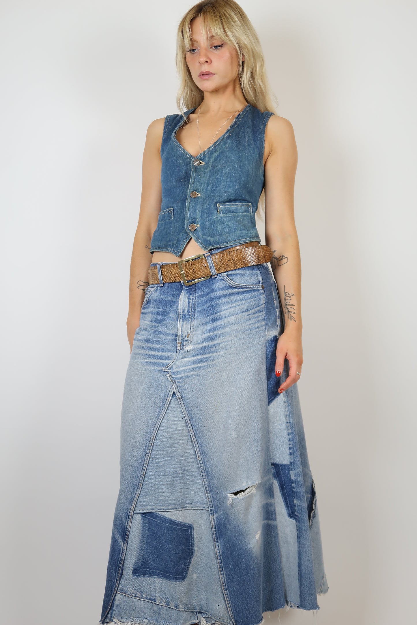 1970s denim waistcoat