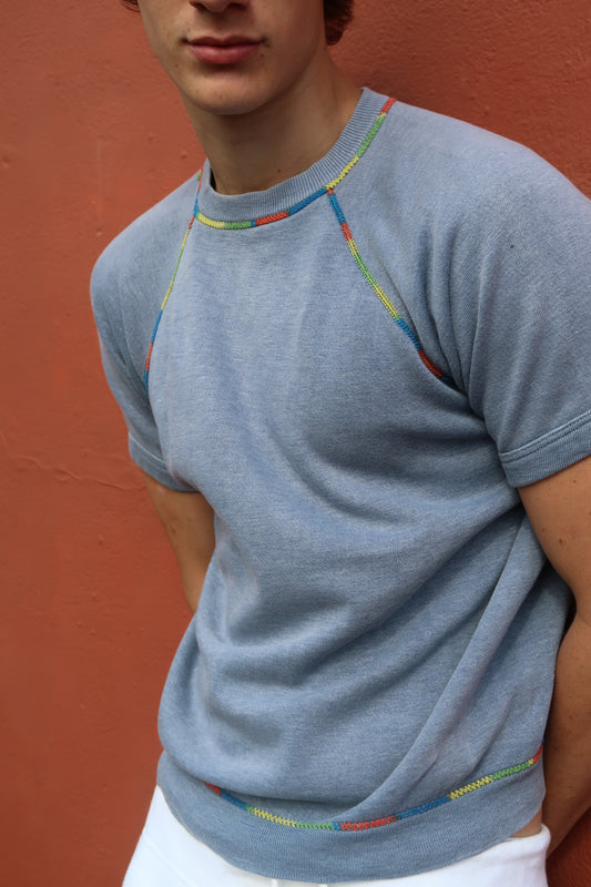 60S JCPENNY RAINBOW STITCH SWEAT