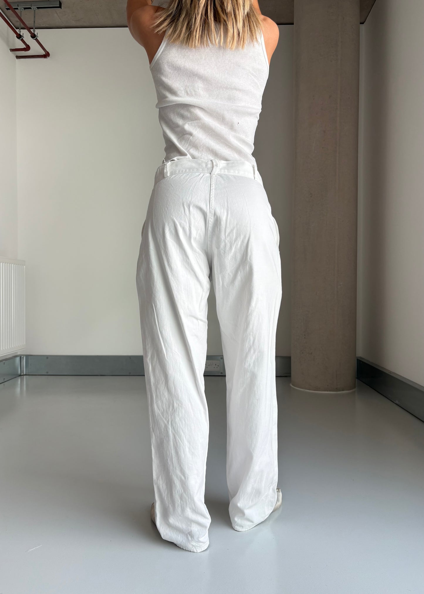 1950S WHITE WORK PANTS