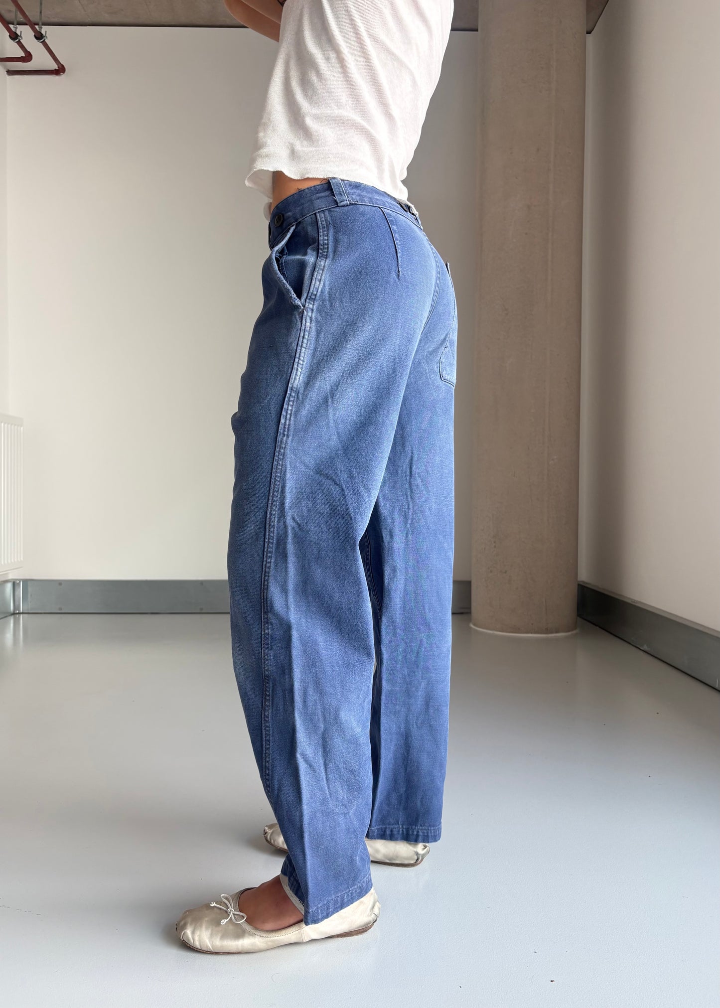 60S WORKWEAR BUTTON WAIST