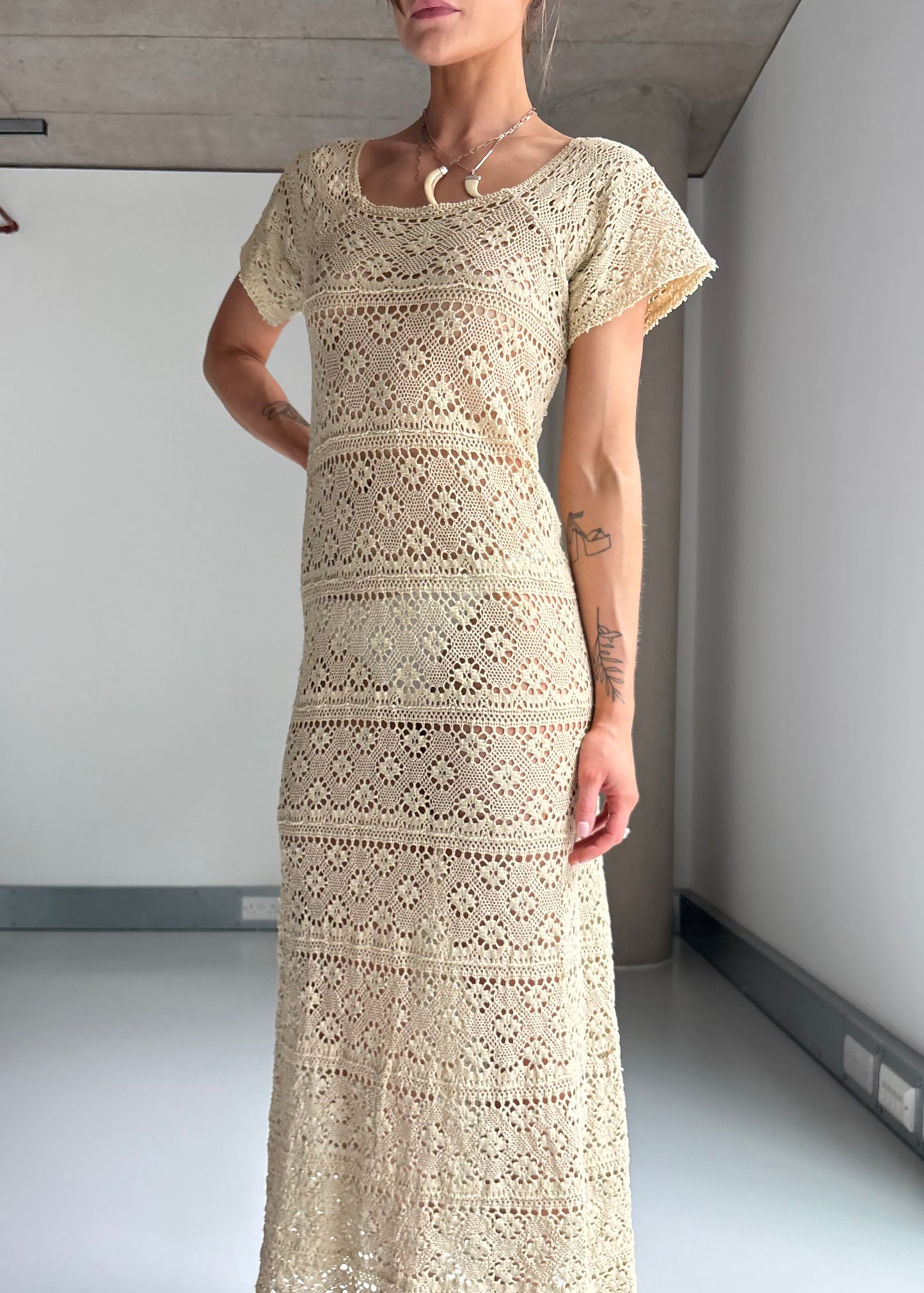 1960s crochet dress