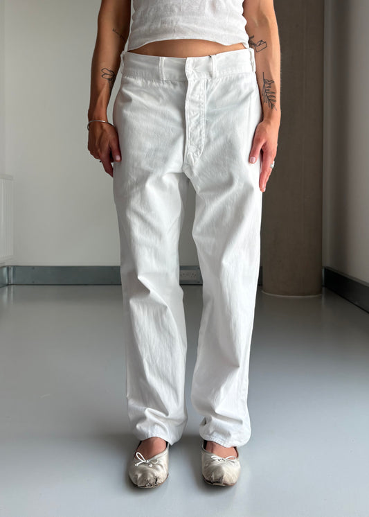 1950S WHITE WORK PANTS