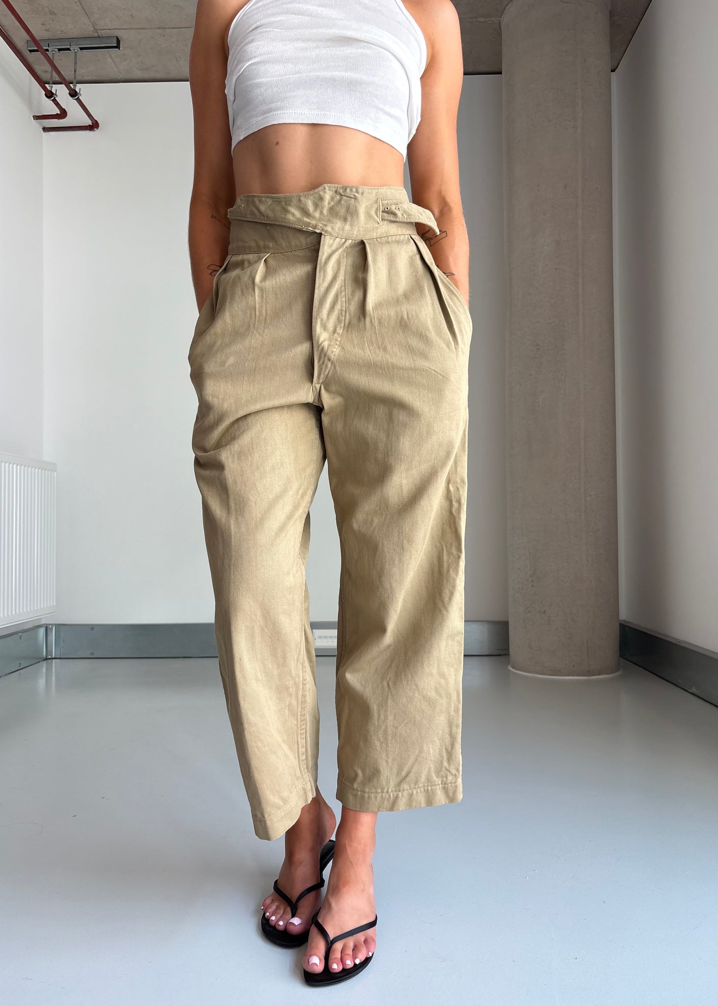 1940S INDIAN ARMY PANTS CROPPED
