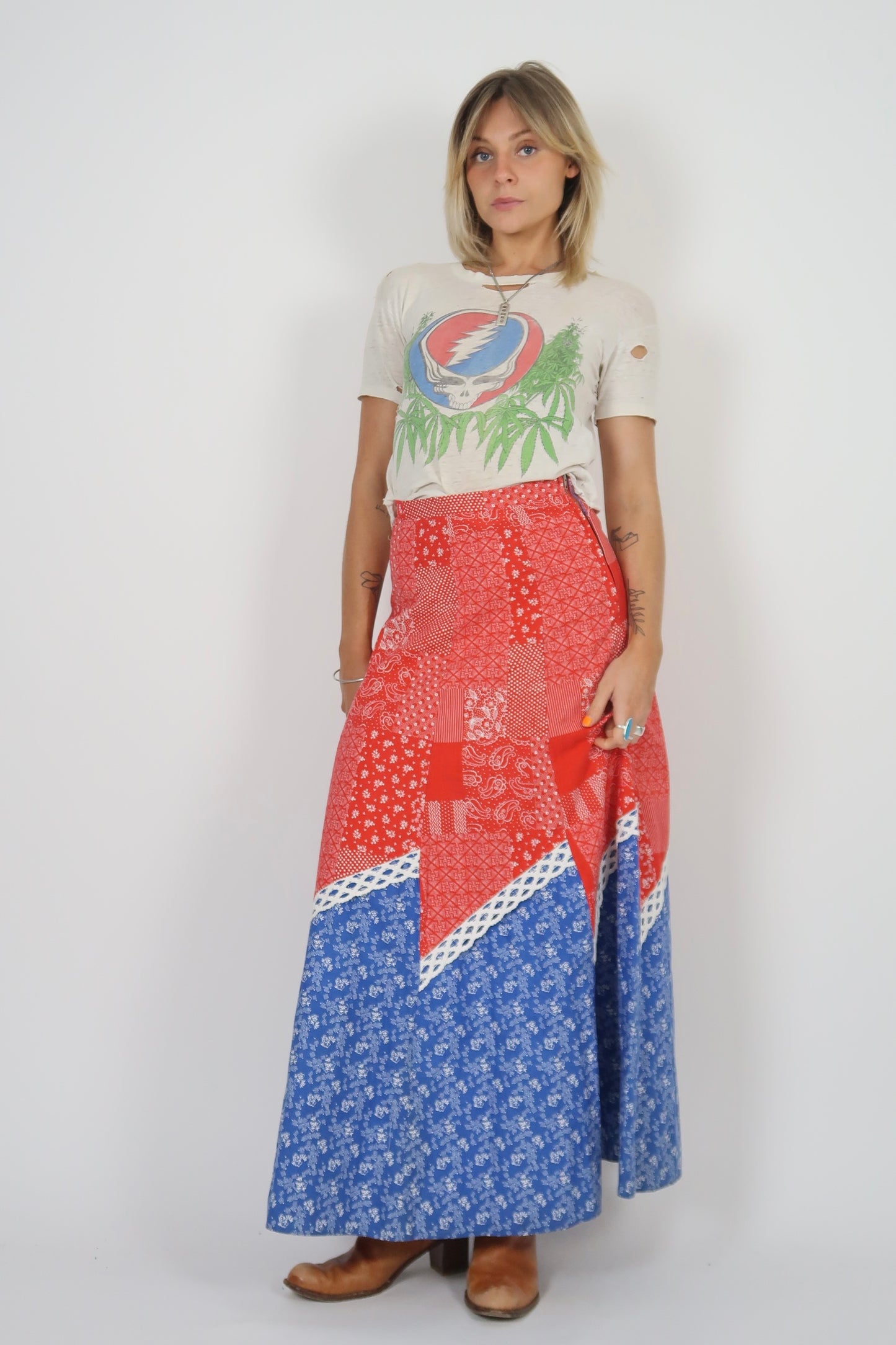 1970s cotton maxi skirt