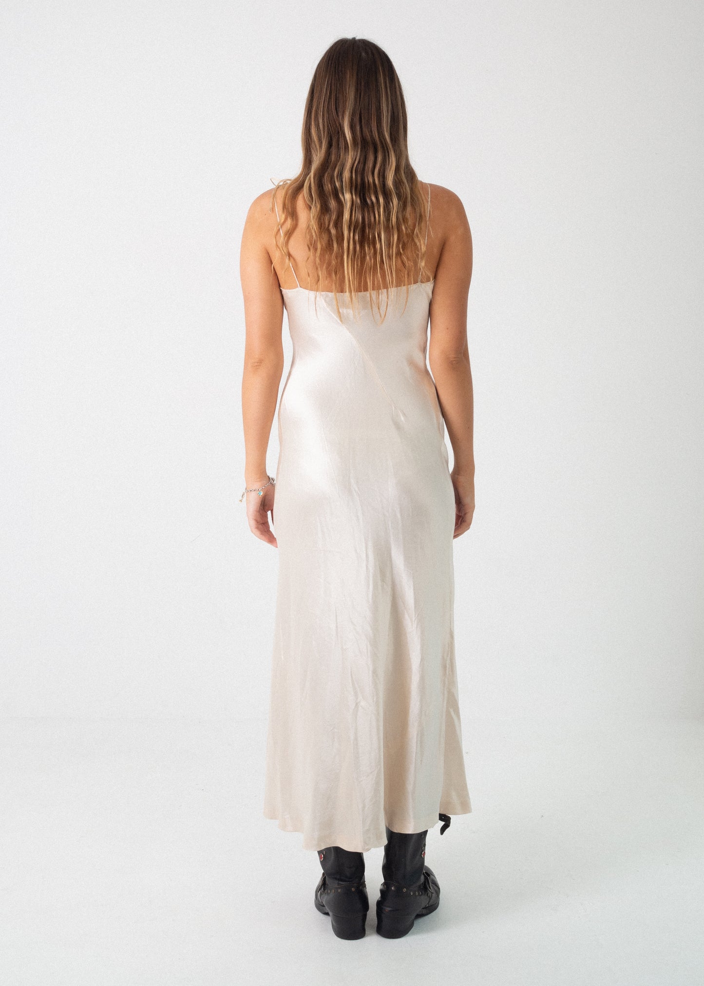 30S/40S CHAMPAGNE SILK DRESS