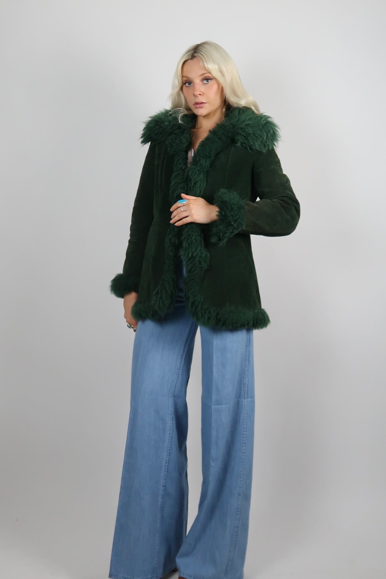 1970s Green sheepskin coat