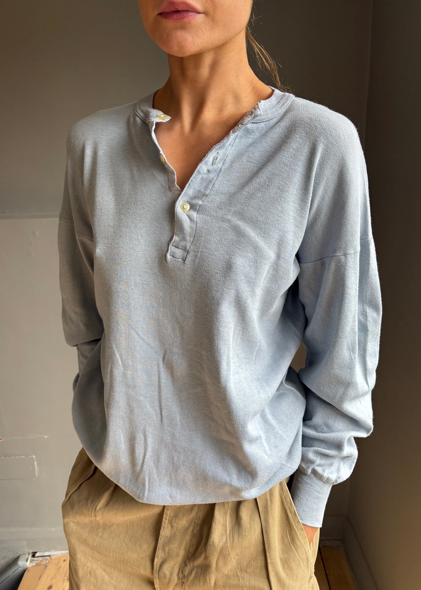 1950s cotton Henley