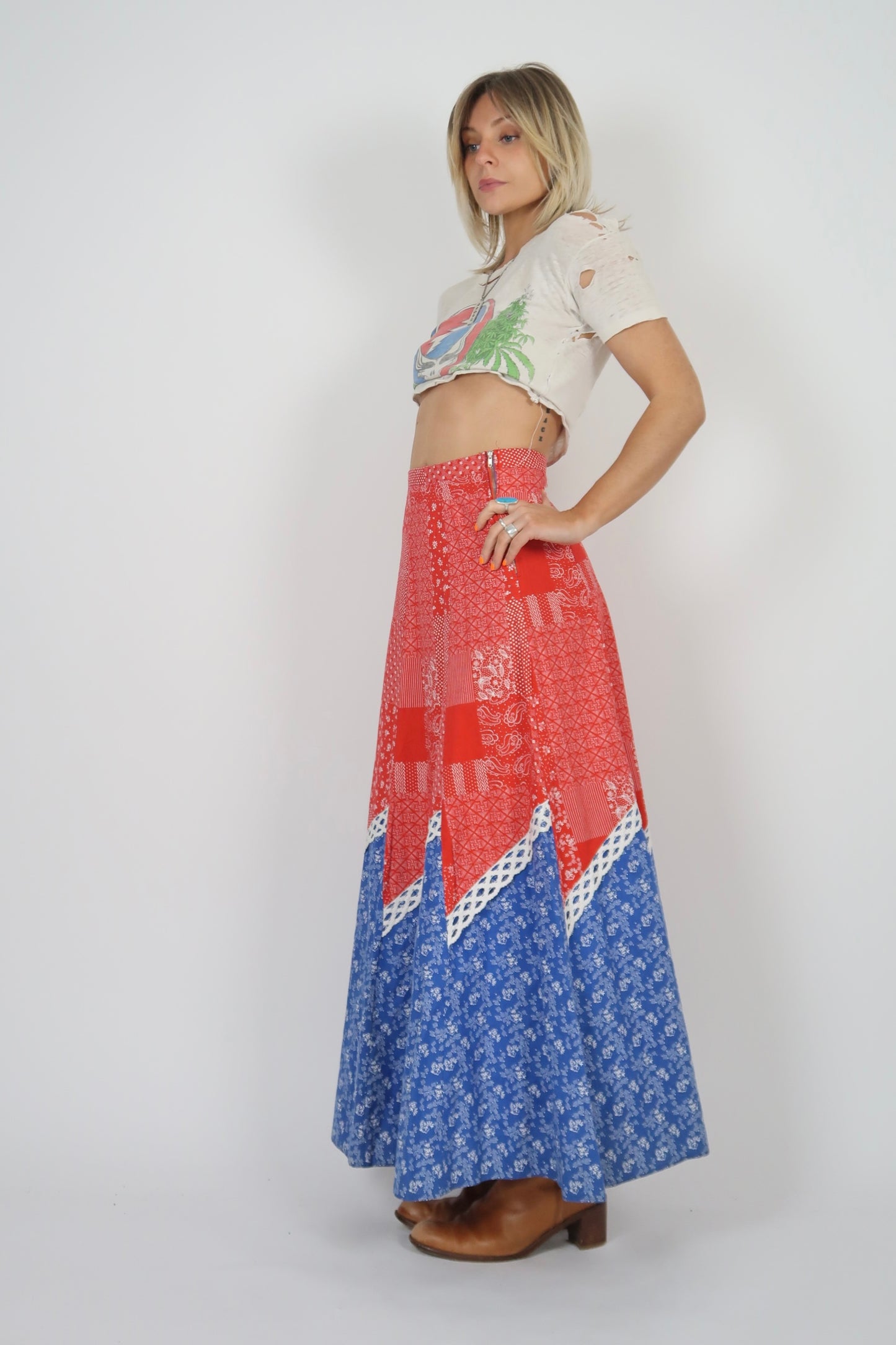 1970s cotton maxi skirt