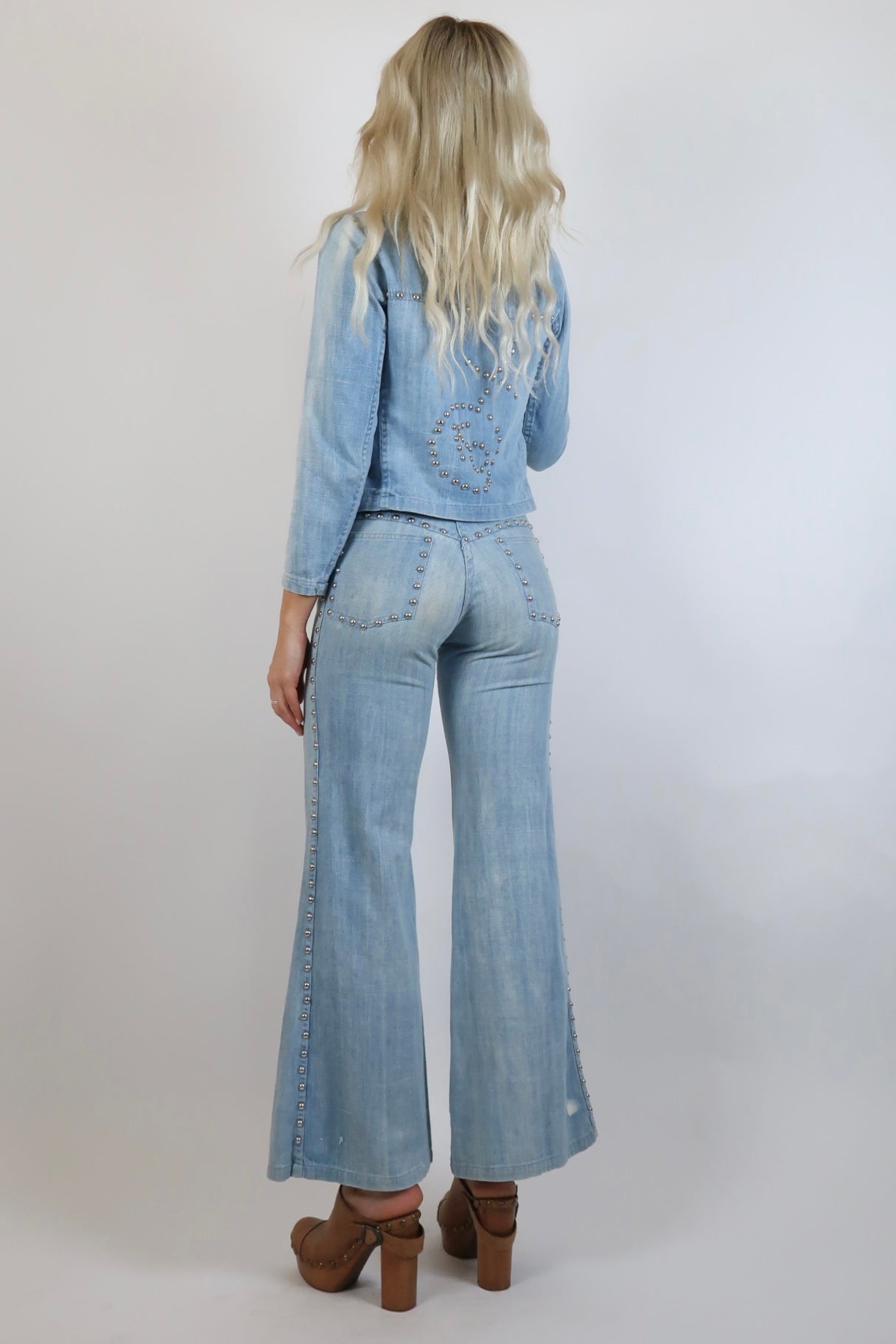 1970s rare denim studded suit