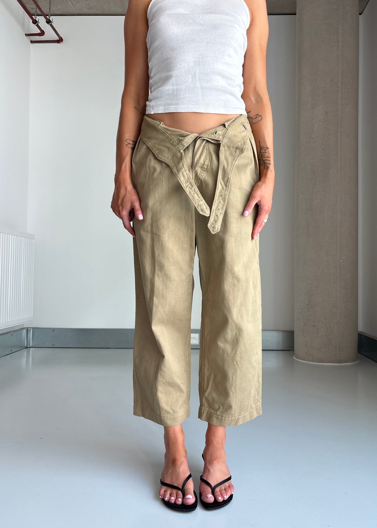 1940S INDIAN ARMY PANTS CROPPED