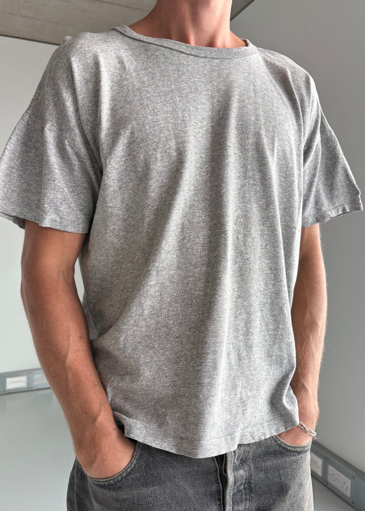 80S BOXY CHAMPION TEE GREY