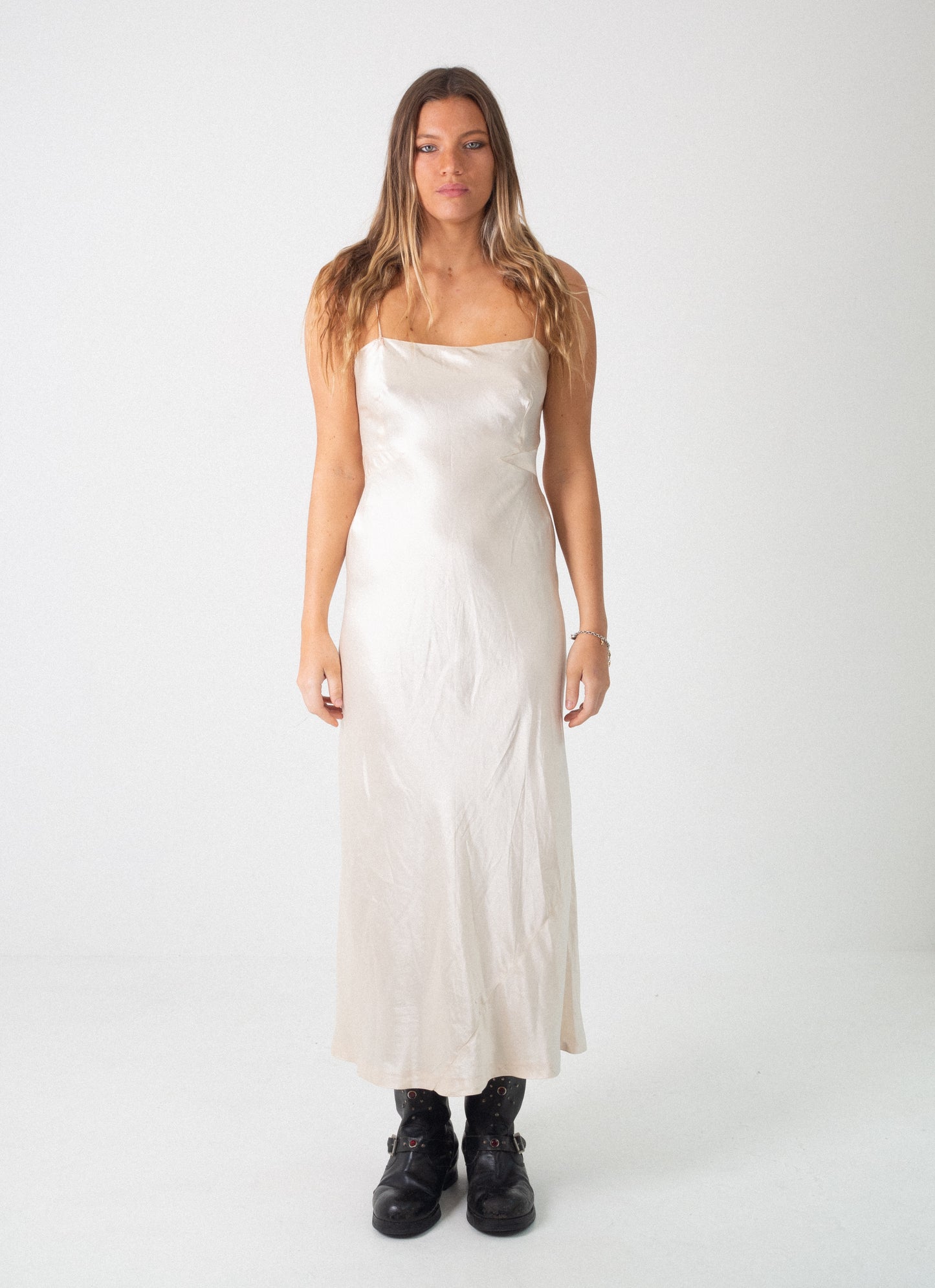 30S/40S CHAMPAGNE SILK DRESS