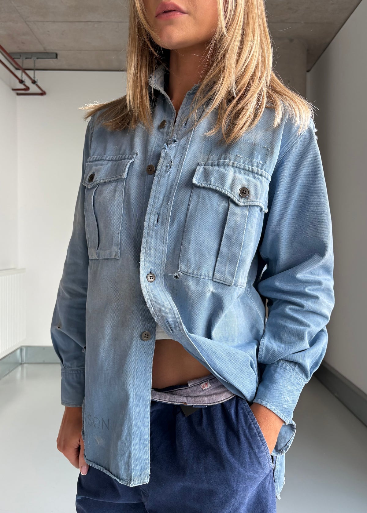 1950S MILITARY SHIRT THRASHED