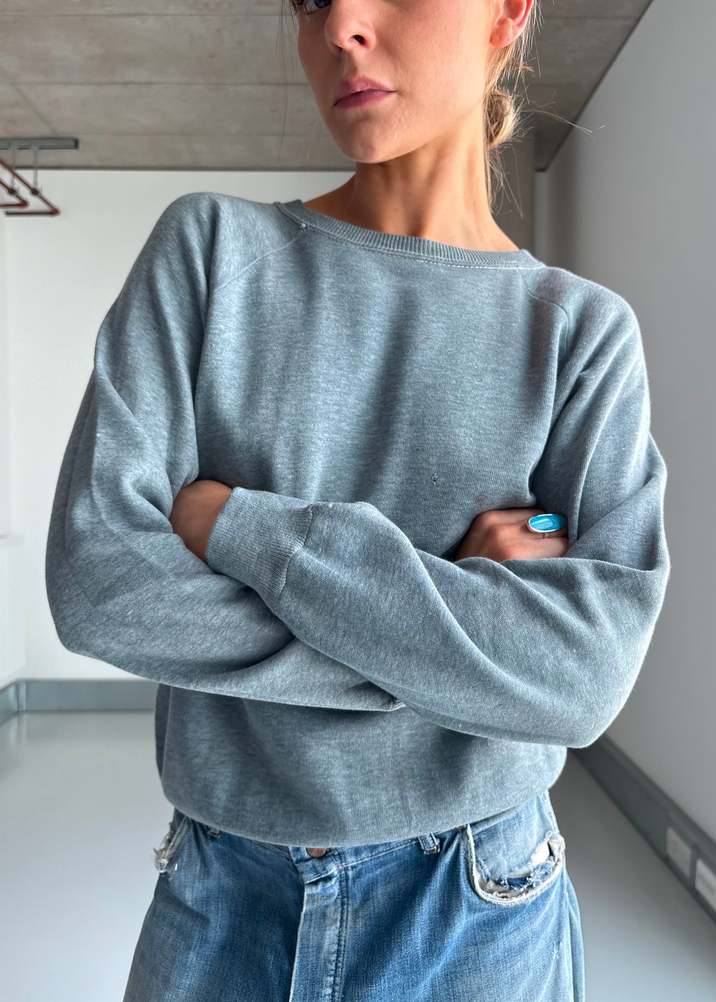 Blue green 70s soft sweatshirt