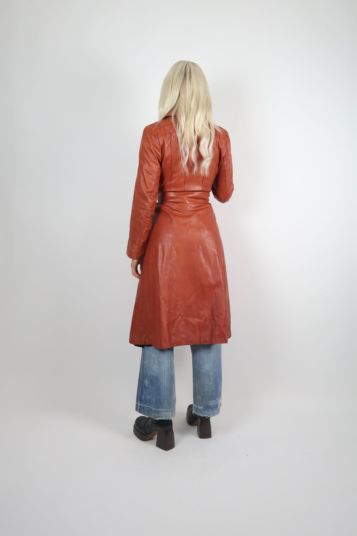 1970s leather trench
