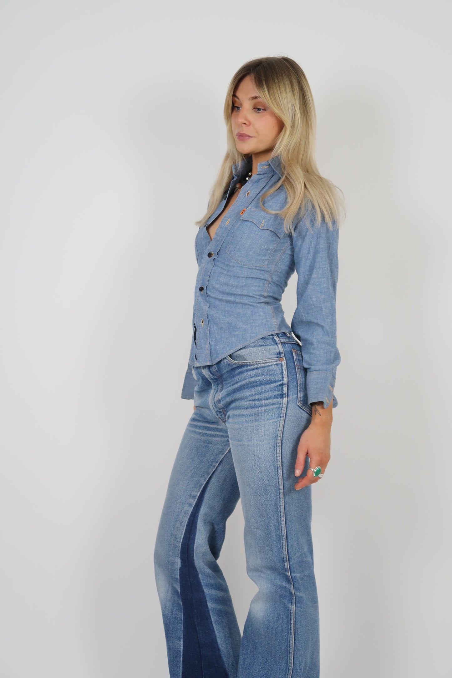 1960s Big E chambray shirt XS