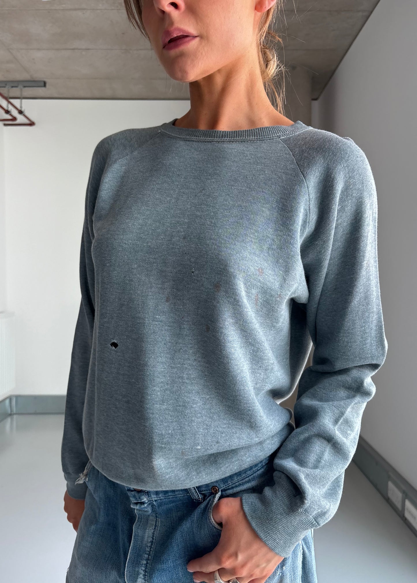 Blue green 70s soft sweatshirt