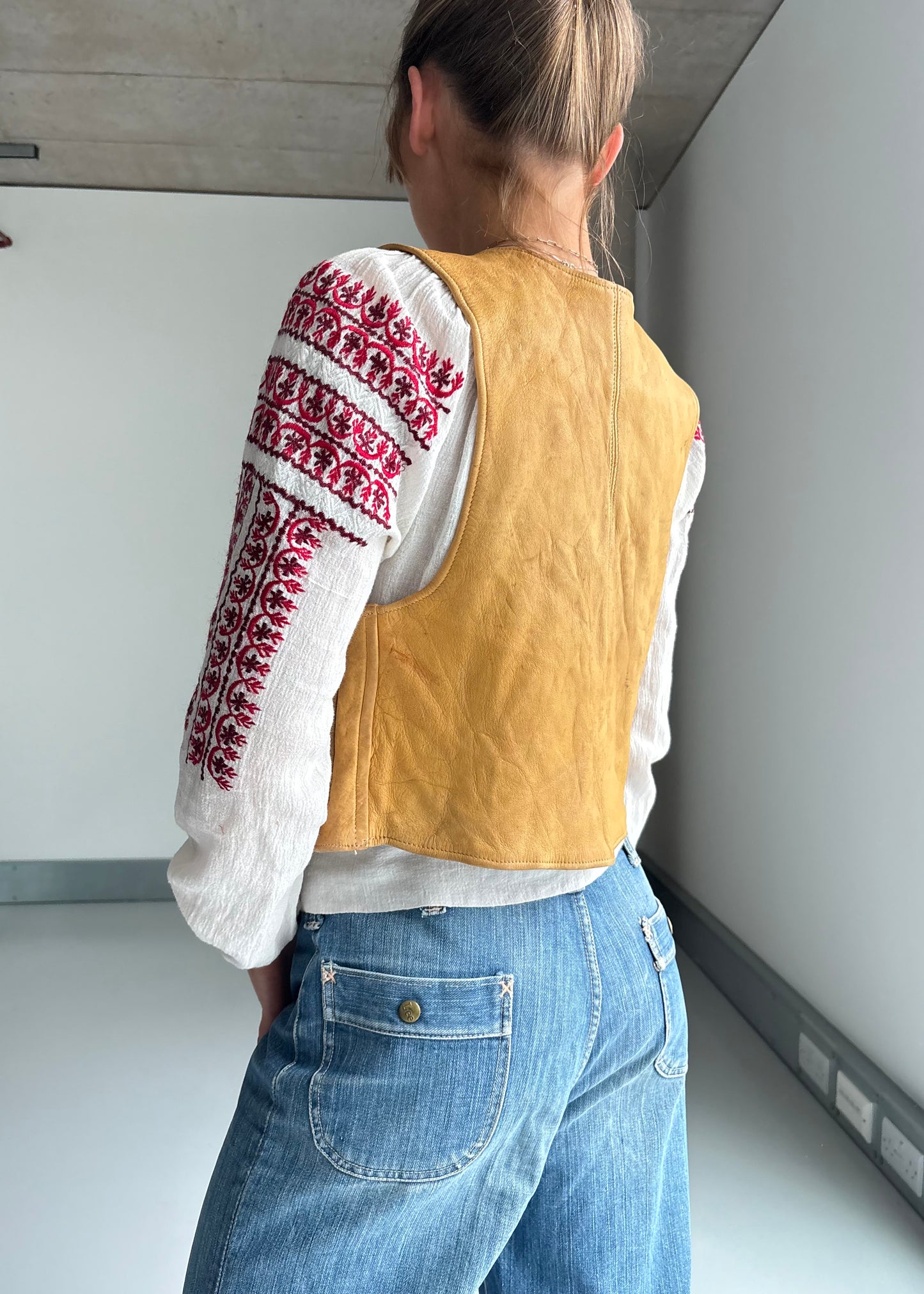 70s leather waistcoat