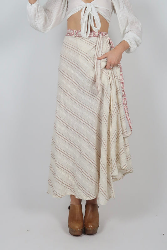 1970s indian cheesecloth wrap skirt