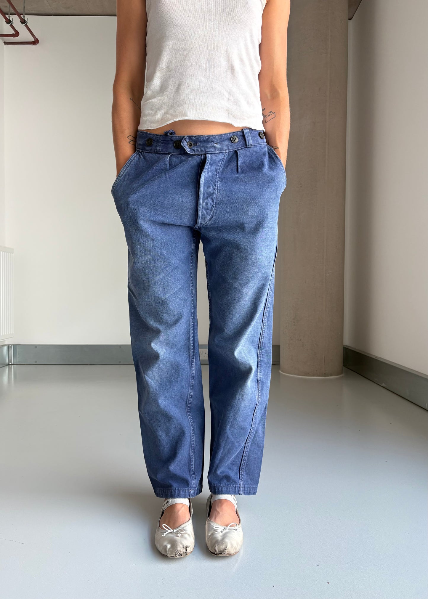 60S WORKWEAR BUTTON WAIST