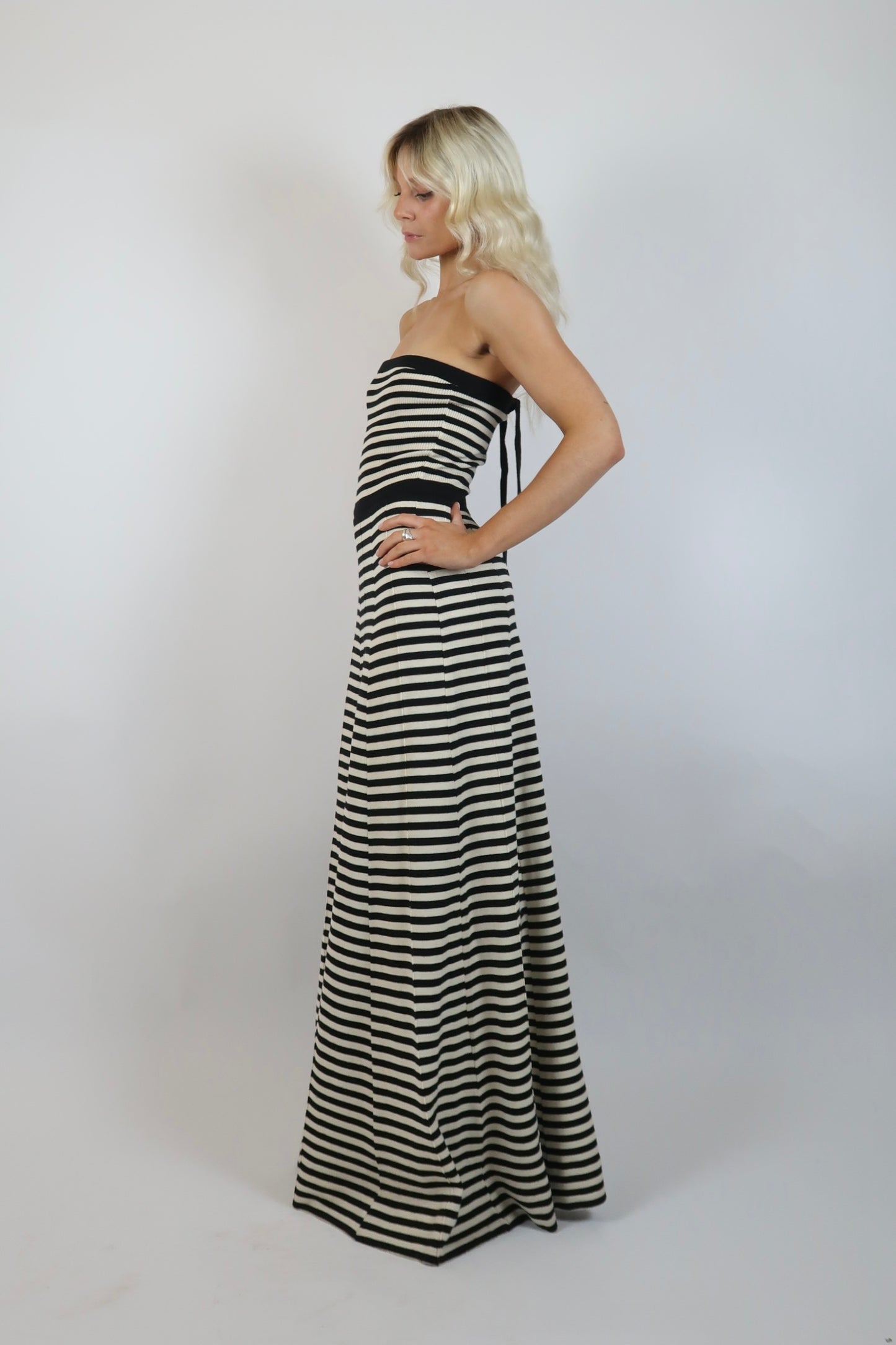 1970s Italian stripe knit dress