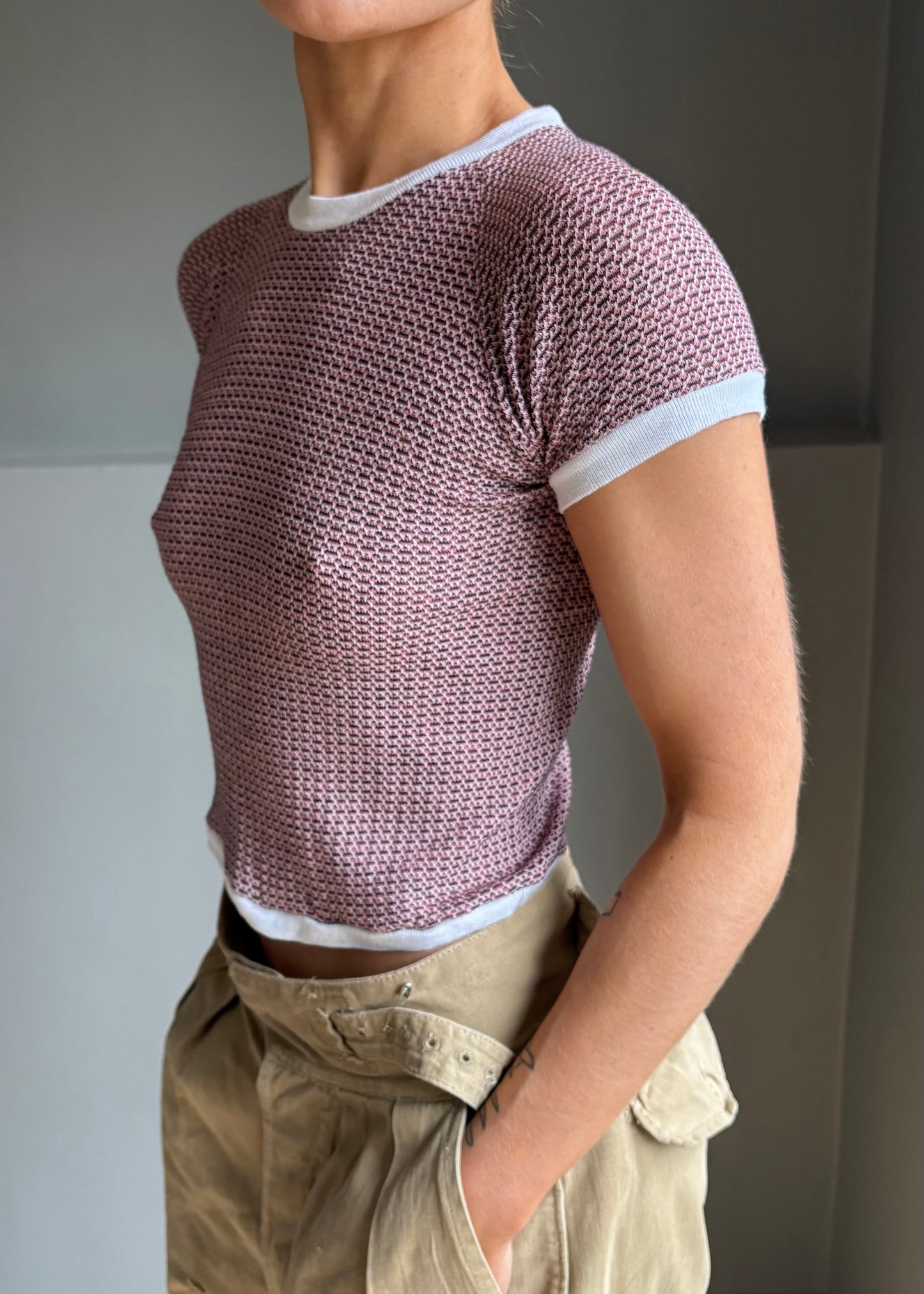 1960s fine knit ringer tee