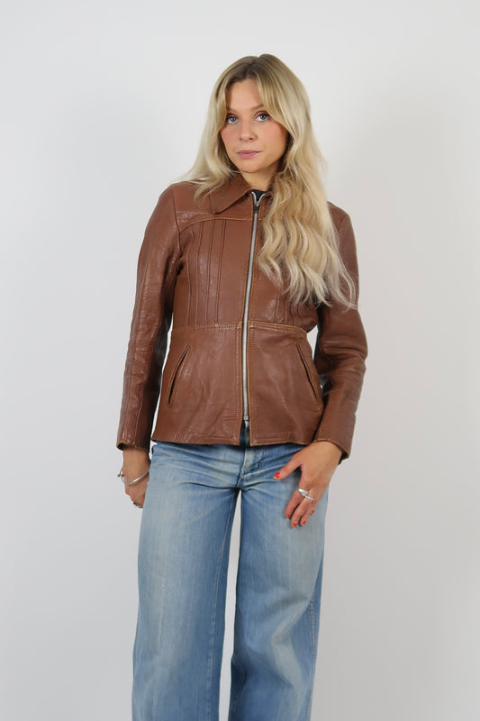 1970s Tan leather jacket