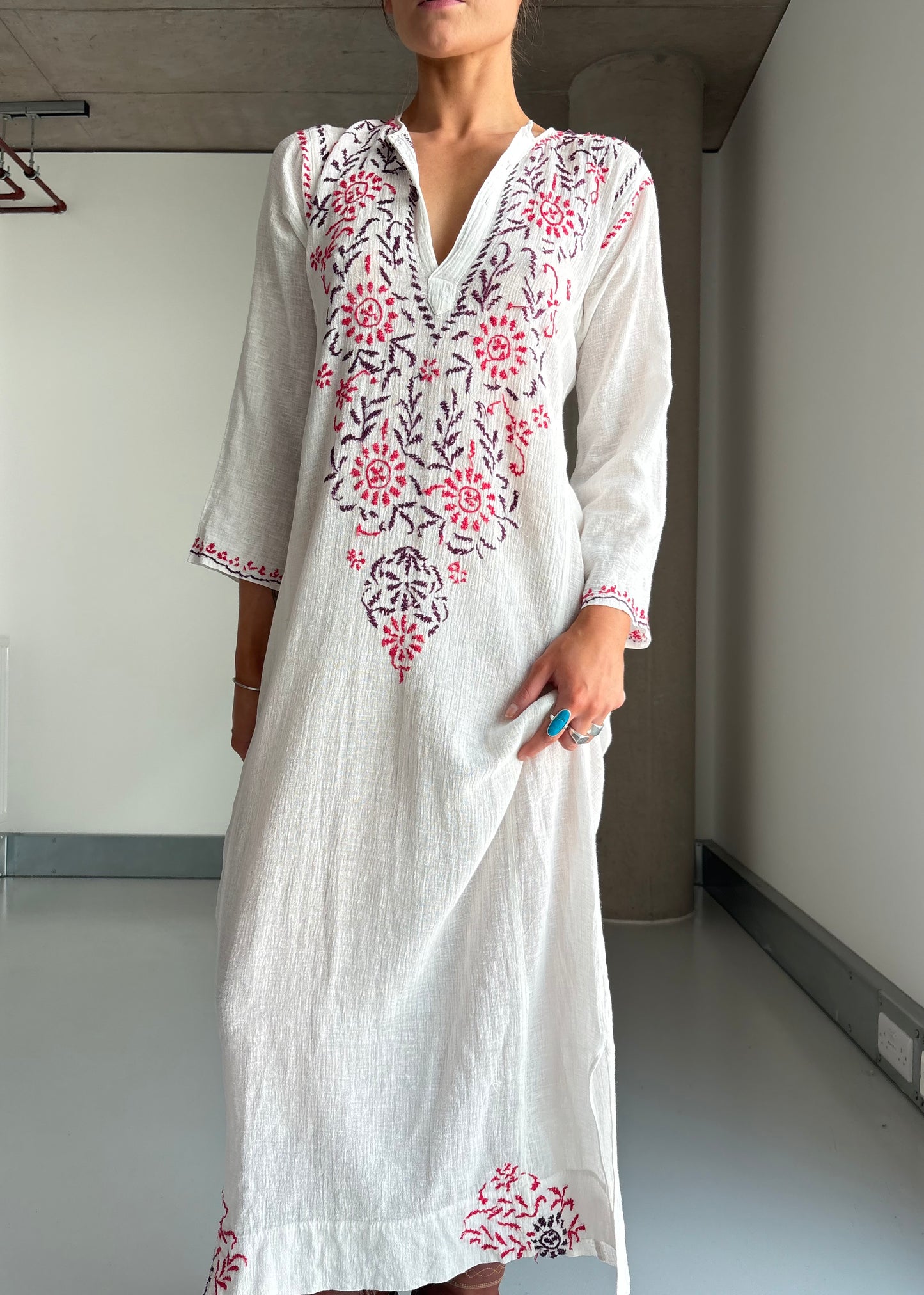 60S EARLY 70S CHEESECLOTH DRESS