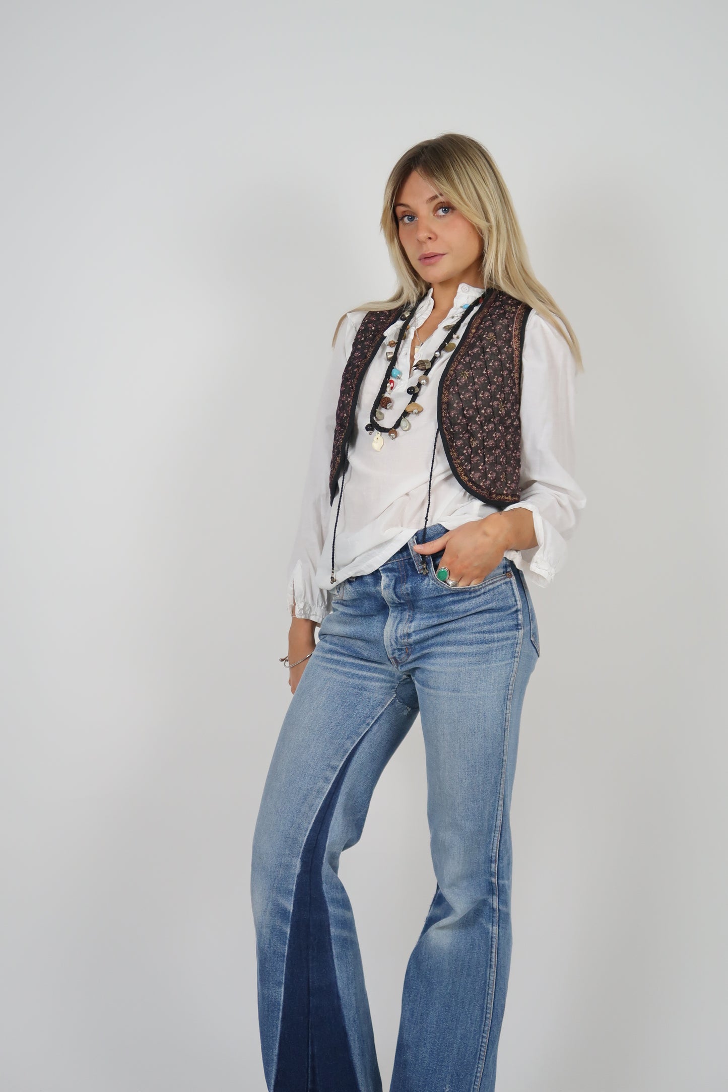 1970s indian quilted waistcoat