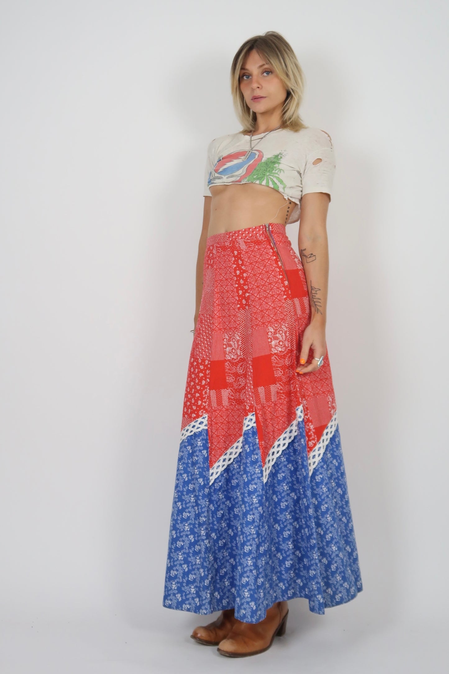 1970s cotton maxi skirt