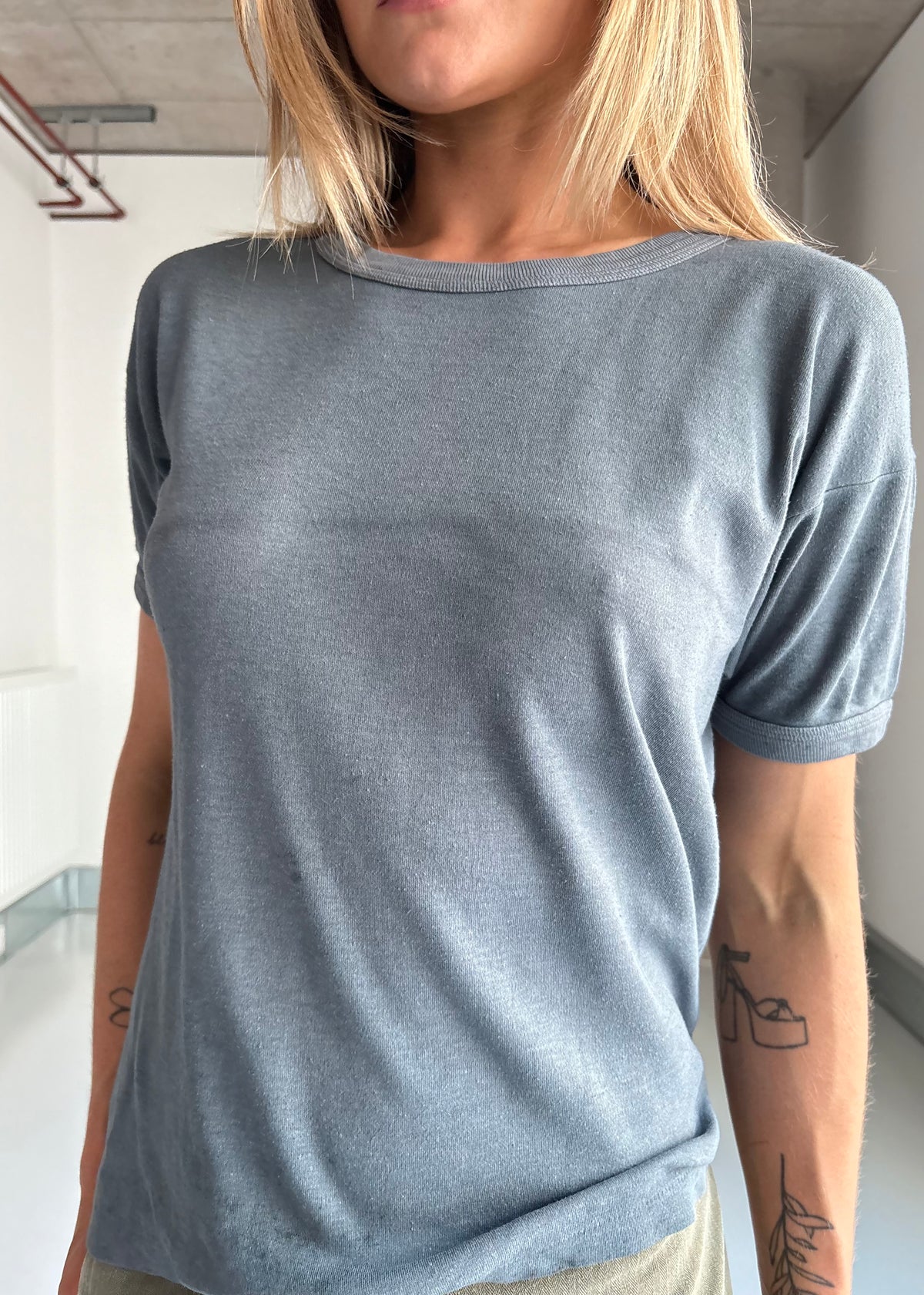 60s black washed ringer tee