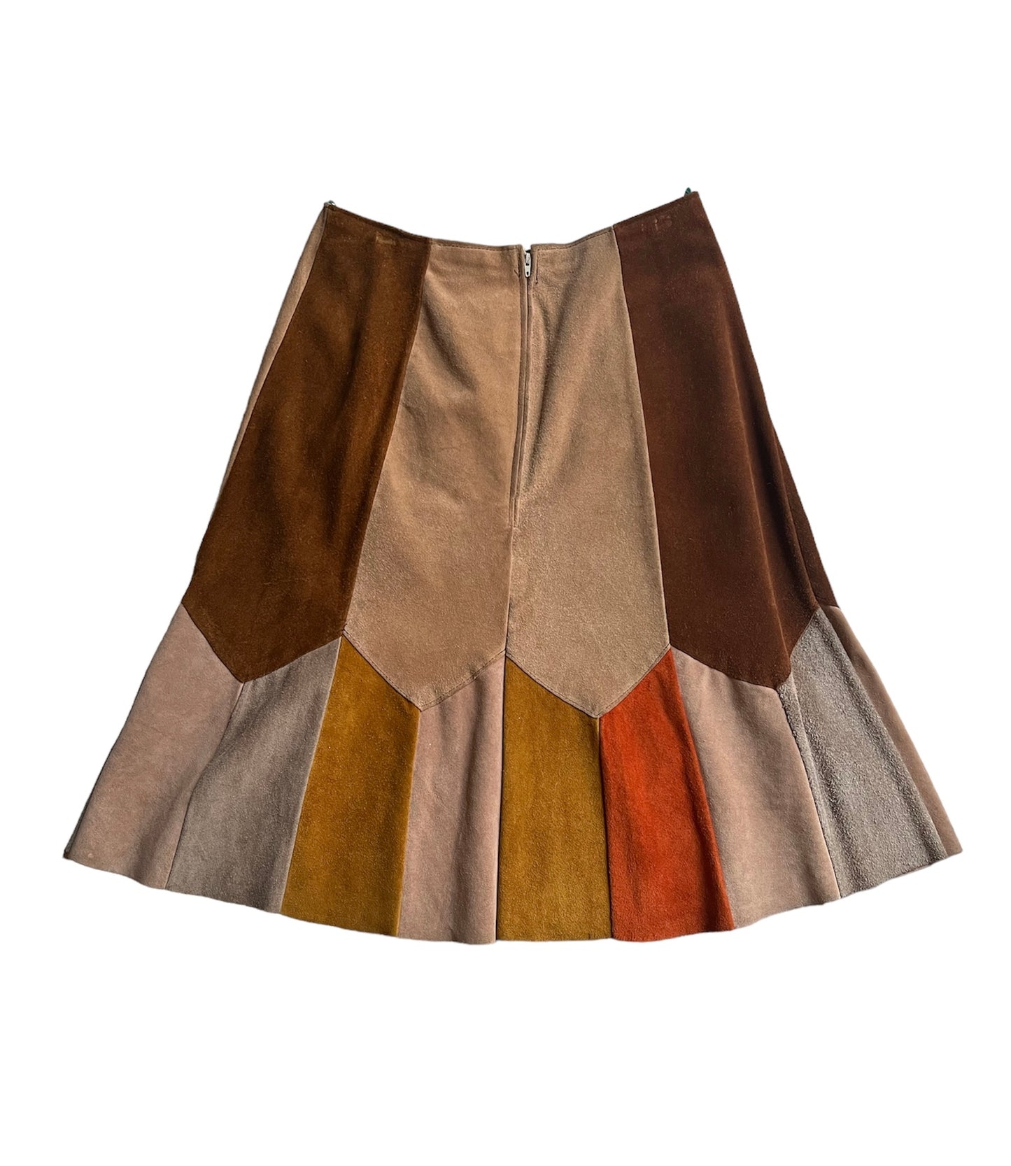 1970s patchwork suede skirt