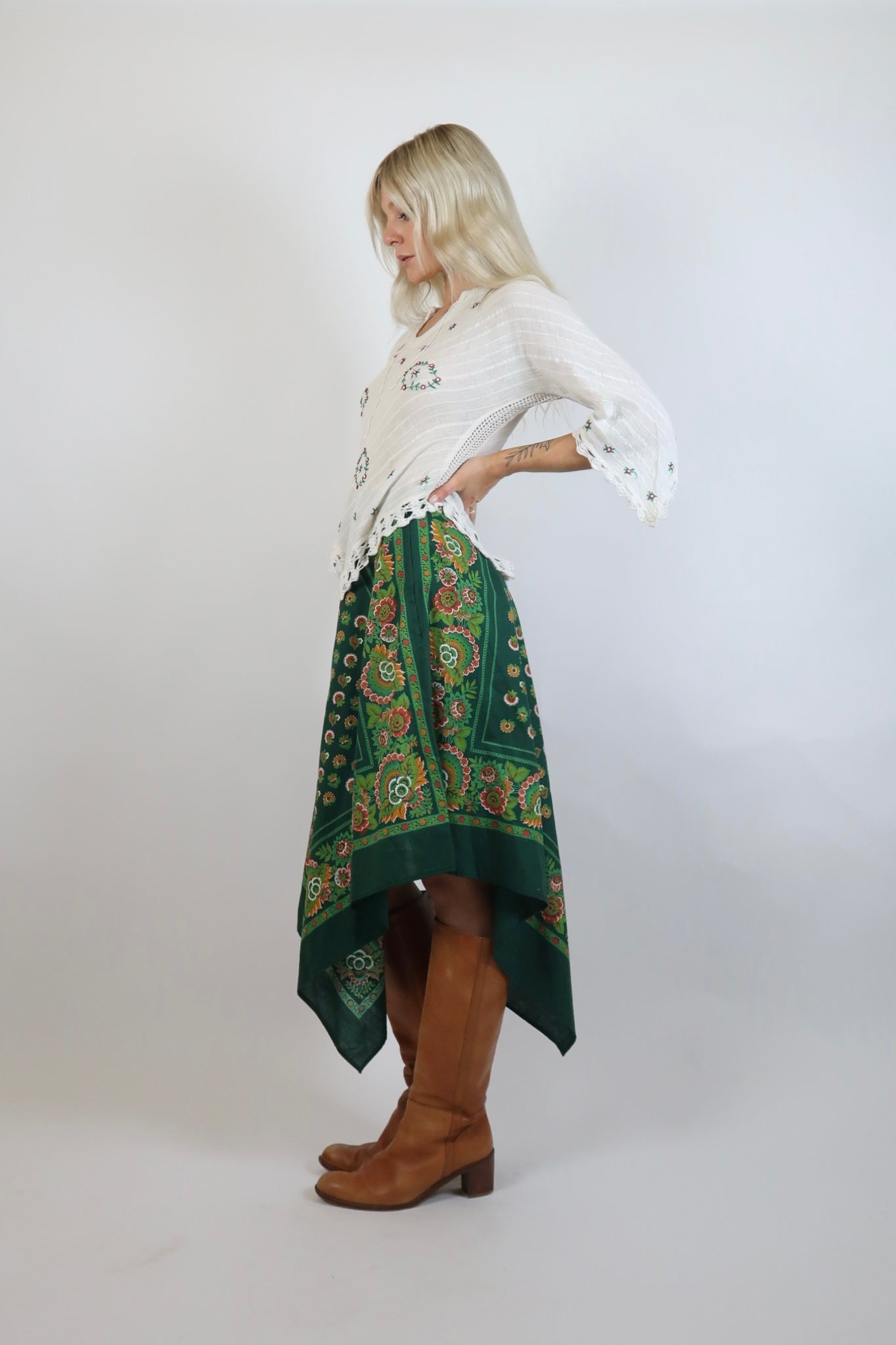 1970s cotton midi skirt